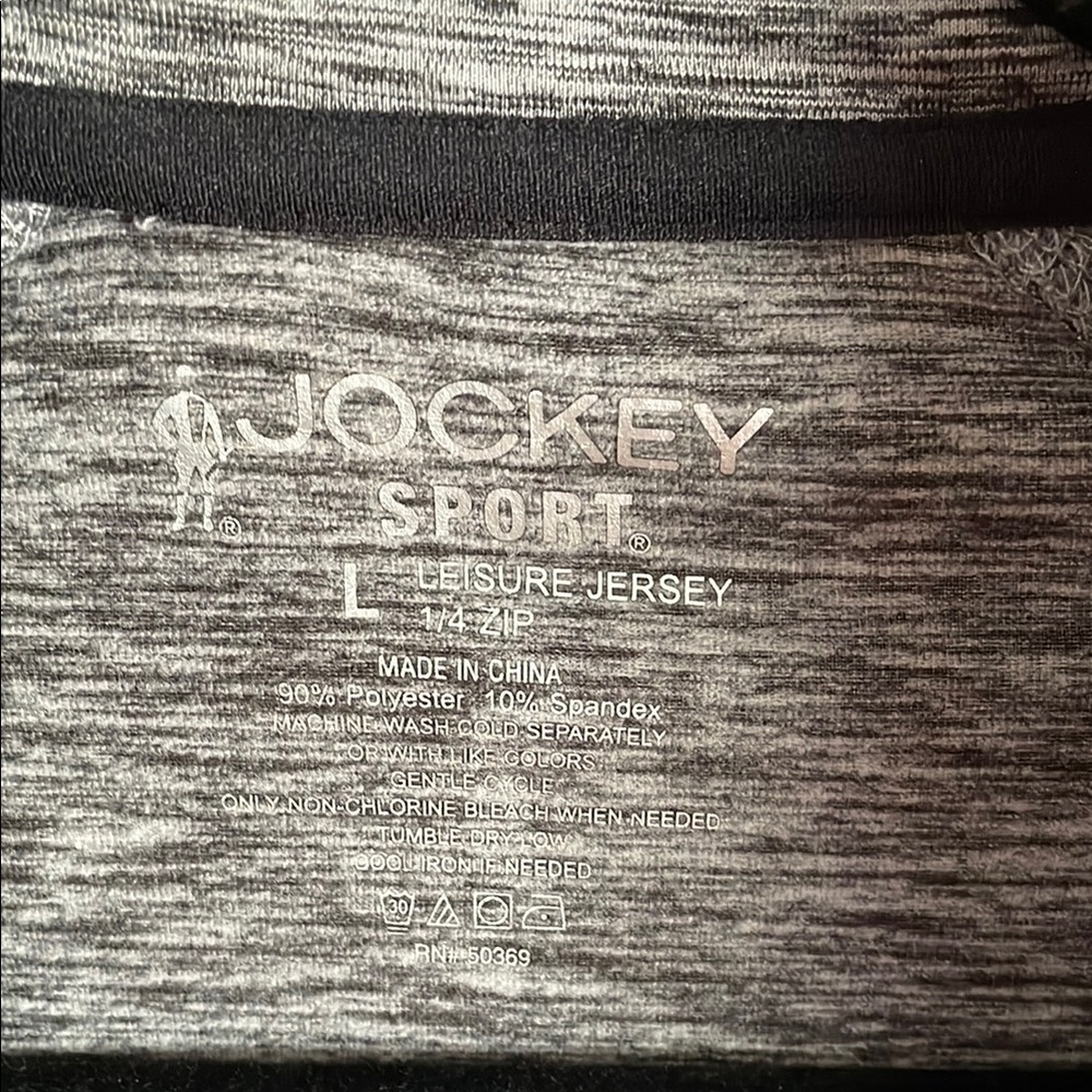 Gray Jockey Sport Large 1/4 Zip Pullover - Picture 2 of 6
